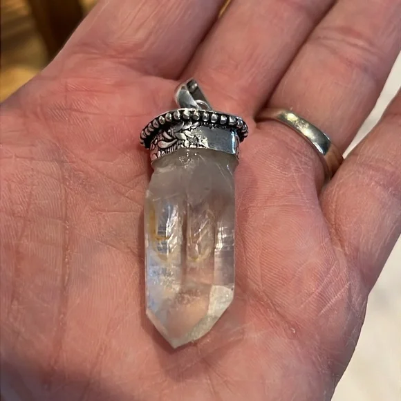 #604 Rough Clear Crystal Quartz Handcrafted Pendant NWOT - Picture 11 of 12